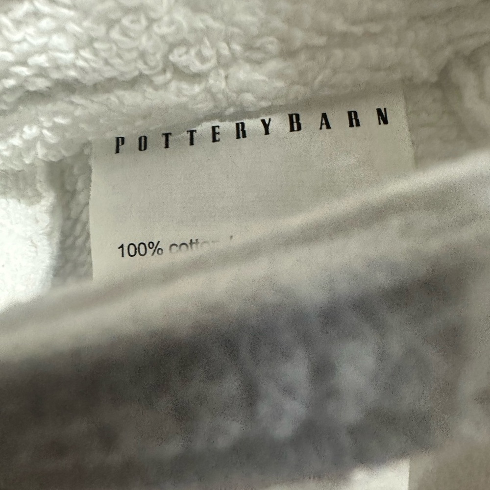 Pottery Barn Soft White Terry clothe Cotton Robe Spa - Picture 11 of 13